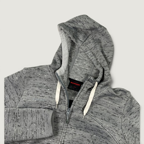 Mammut Jackets & Blazers - Mammut Chamuera ML Hooded Jacket Womens L Gray Knit Fleece Zip Up 1014-01370